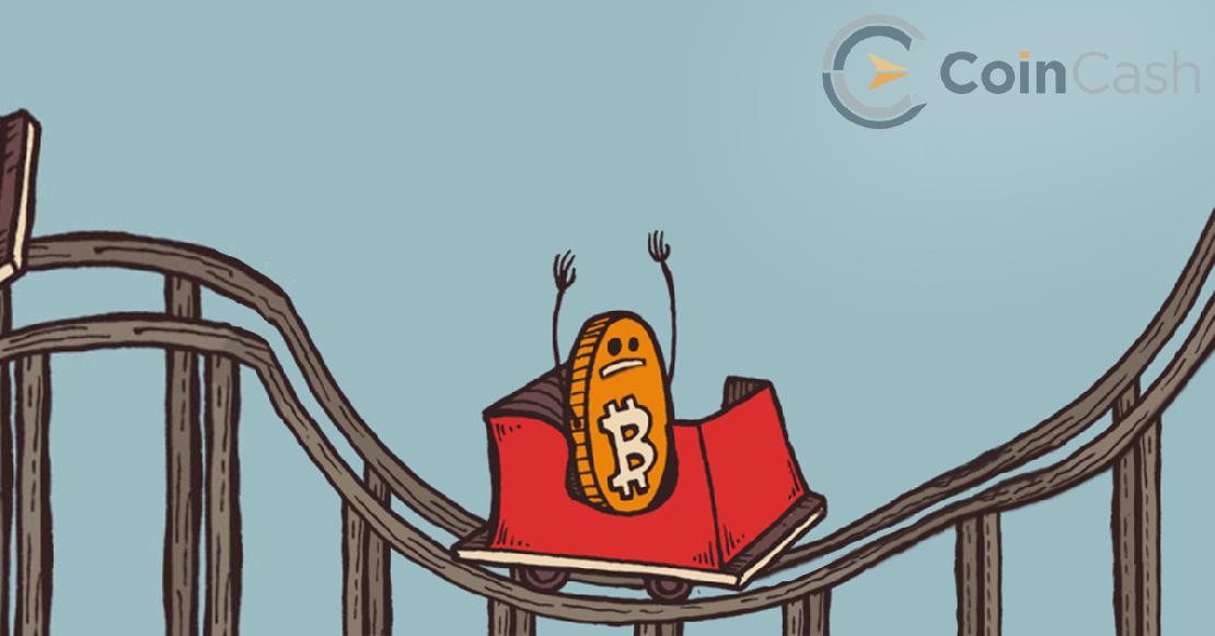 Egy hullámvasutazó bitcoin érme.